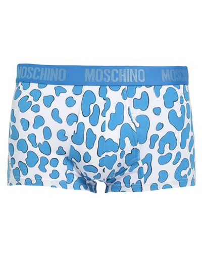 Moschino Man Boxer Azure Size S Cotton, Elastane In Blue