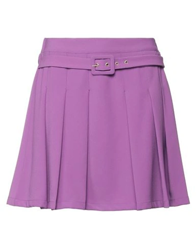 Silvian Heach Woman Mini Skirt Purple Size 8 Polyester