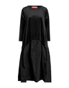 VIRGINIA BIZZI VIRGINIA BIZZI WOMAN MIDI DRESS BLACK SIZE 8 POLYESTER, ELASTIC FIBRES