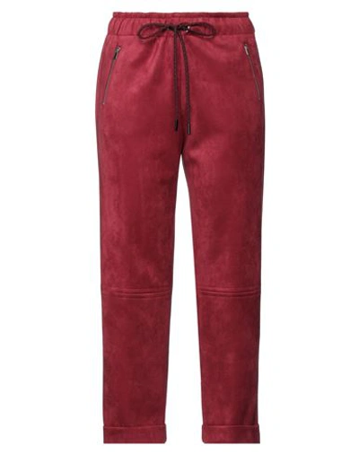 Silvian Heach Woman Pants Brick Red Size 4 Polyester, Elastane