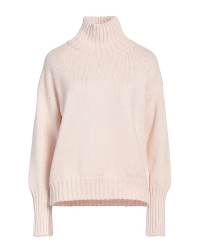 Aragona Woman Turtleneck Light Pink Size 4 Wool, Cashmere
