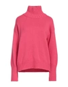 Aragona Woman Turtleneck Fuchsia Size 4 Wool, Cashmere In Pink