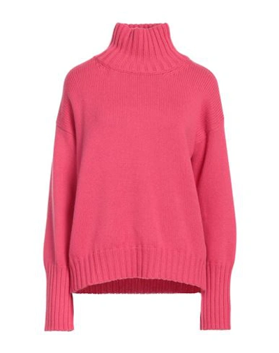 Aragona Woman Turtleneck Fuchsia Size 4 Wool, Cashmere In Pink