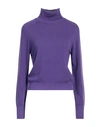 Suoli Woman Turtleneck Purple Size 6 Cashmere, Wool