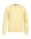 Drumohr Man Sweater Light Yellow Size 38 Cotton