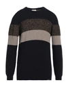 Brooksfield Man Sweater Midnight Blue Size 44 Wool, Polyamide, Viscose, Cashmere In Blue