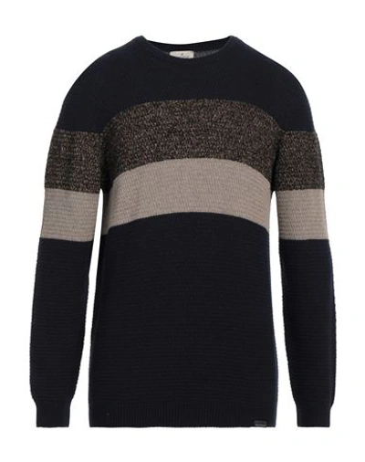 Brooksfield Man Sweater Midnight Blue Size 46 Wool, Polyamide, Viscose, Cashmere