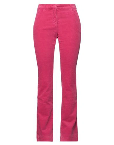 White Wise Woman Pants Fuchsia Size 8 Polyester, Elastane In Pink