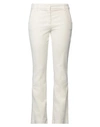 White Wise Woman Pants Cream Size 10 Cotton, Elastane