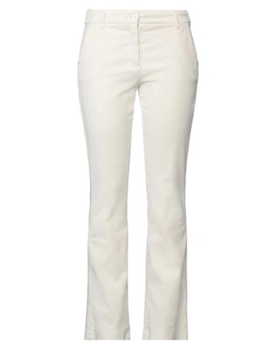 White Wise Woman Pants Cream Size 10 Cotton, Elastane In White