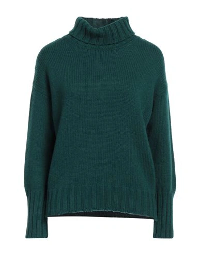 Aragona Woman Turtleneck Emerald Green Size 6 Cashmere