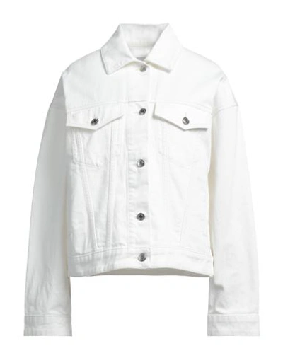 Maison Kitsuné Woman Denim Outerwear White Size M Cotton