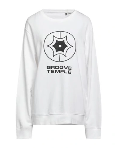 Groove Temple Woman Sweatshirt White Size Xl Organic Cotton, Recycled Polyester