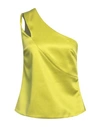 Malloni Woman Top Lime Green Size 6 Viscose, Cupro In Green