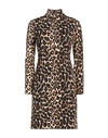 Jucca Woman Mini Dress Brown Size 4 Viscose, Polyamide, Elastane In Beige