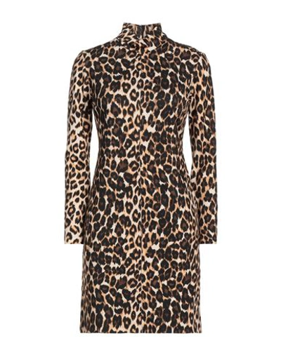Jucca Woman Mini Dress Camel Size 6 Viscose, Polyamide, Elastane In Beige