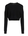 VICOLO VICOLO WOMAN SWEATER BLACK SIZE ONESIZE VISCOSE, POLYESTER