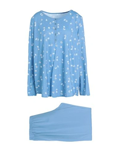 Calida Woman Sleepwear Sky Blue Size L Cotton