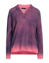 Aragona Woman Sweater Purple Size 10 Wool, Cashmere