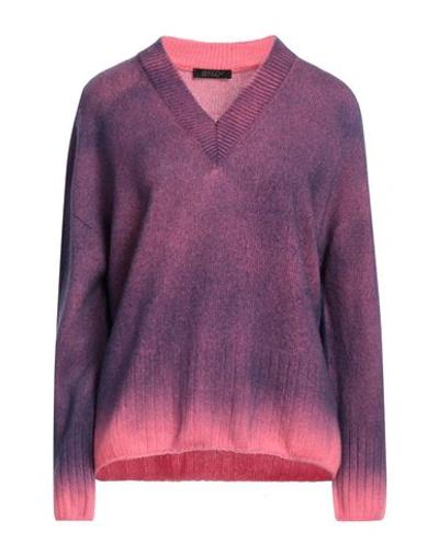 Aragona Woman Sweater Purple Size 6 Wool, Cashmere