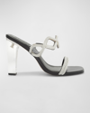 Schutz Arabella Glam Embellished Slide Sandal In Cris/tran(blac