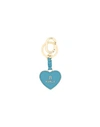 Furla Camelia Keyring Heart Woman Key Ring Pastel Blue Size - Metal, Leather