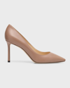 Jimmy Choo Romy Leather Stiletto Pumps In Balletpink