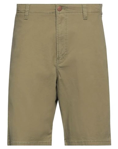 Wrangler Man Shorts & Bermuda Shorts Military Green Size 30 Cotton, Elastane