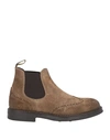 Doucal's Man Ankle Boots Cocoa Size 6 Soft Leather, Elastic Fibres In Brown