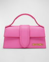 Jacquemus Le Bambino Leather Shoulder Bag In Neon Pink