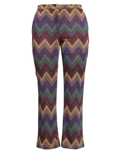 Kaos Jeans Woman Pants Purple Size 4 Polyester, Viscose, Metal, Polyamide