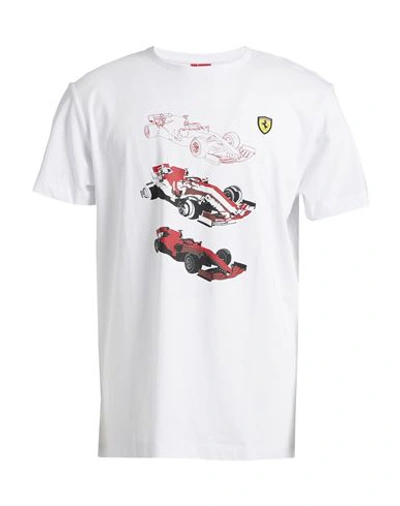 Scuderia Ferrari Man T-shirt White Size Xxl Cotton