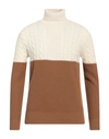 +39 Masq Man Turtleneck Ivory Size 46 Wool In White