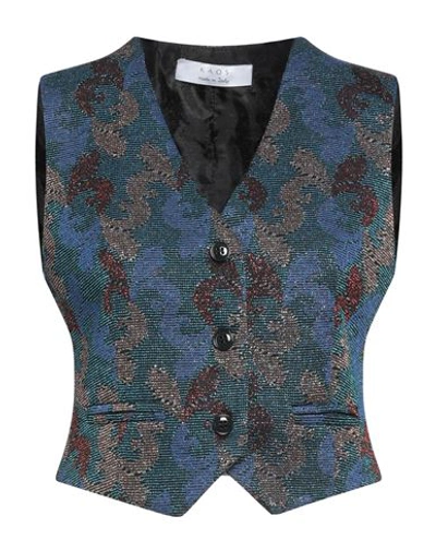 Kaos Woman Tailored Vest Blue Size 4 Polyester, Viscose, Metallic Polyester, Polyamide