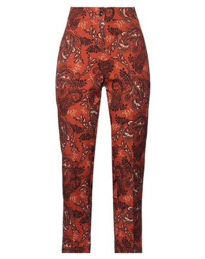 Le Streghe Woman Pants Rust Size M Polyester, Elastane In Red