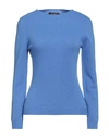 Aragona Woman Sweater Azure Size 8 Cashmere In Blue