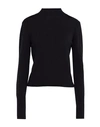 Federica Tosi Woman Turtleneck Black Size 8 Virgin Wool, Cashmere In Black