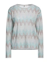 M Missoni Woman Sweater Turquoise Size Xl Viscose, Cotton, Wool, Polyamide In Blue