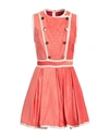 Elisabetta Franchi Woman Mini Dress Coral Size 6 Viscose, Cotton, Modal In Red
