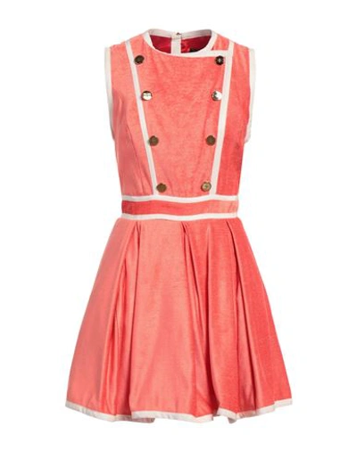 Elisabetta Franchi Woman Mini Dress Coral Size 6 Viscose, Cotton, Modal In Red