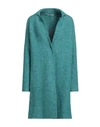 Kangra Woman Cardigan Turquoise Size 4 Alpaca Wool, Cotton, Polyamide, Merino Wool, Elastane In Blue