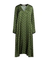Jucca Woman Midi Dress Military Green Size 10 Viscose