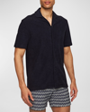 Orlebar Brown Howell Terry Cotton Shirt In Night Iris