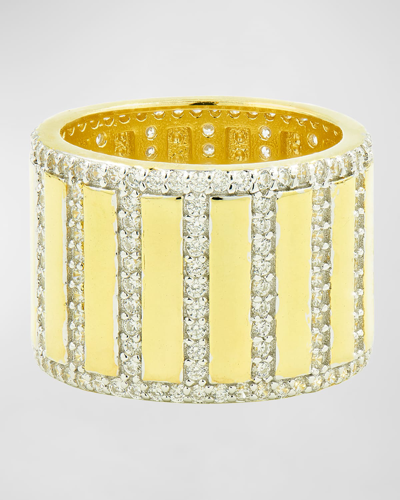 Freida Rothman Pave Cigar Band Ring In Gold