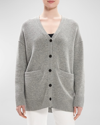 Theory Wool & Cashmere Oversized Drop-shoulder Cardigan In Grey