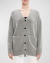 Theory Wool & Cashmere Oversized Drop-shoulder Cardigan In Husky