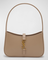 Saint Laurent Le 5 A 7 Mini Calfskin Hobo Bag In 2721 Dark Beige