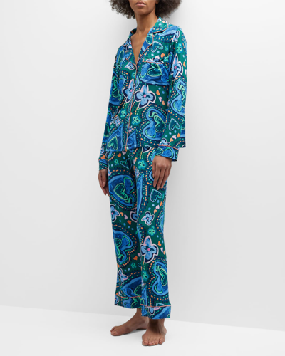 Alivia Sofia Cropped Heart-print Pajama Set In Paisley Hearts