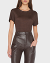 Frame Easy True Organic Linen Tee In Espresso