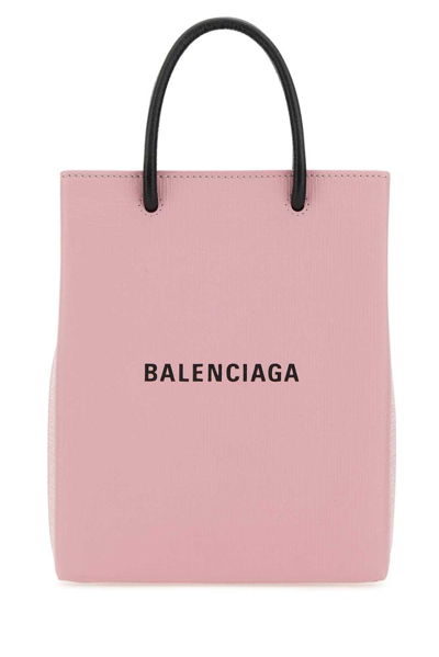 Balenciaga Logo Printed Tote Bag In Pink